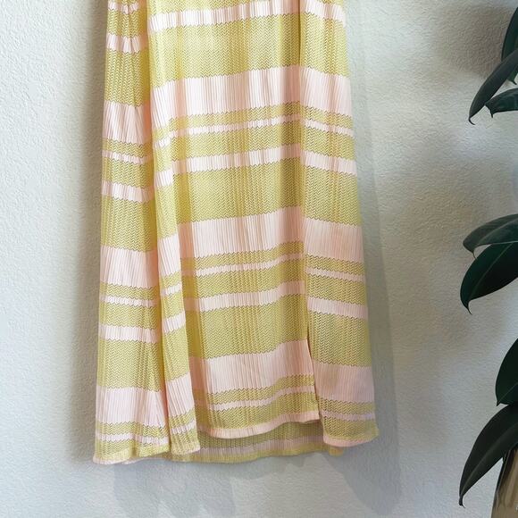 For Love & Lemons Maxi Beach CoverUp Dress Large Sheer Slit Halter Boho Vacation - Picture 3 of 9